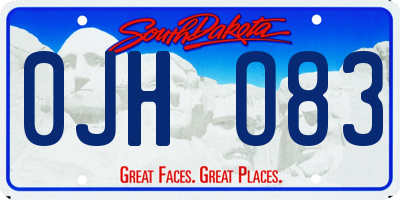 SD license plate 0JHO83