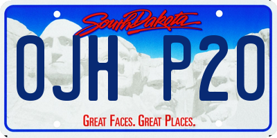 SD license plate 0JHP20
