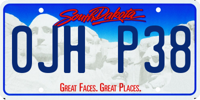 SD license plate 0JHP38