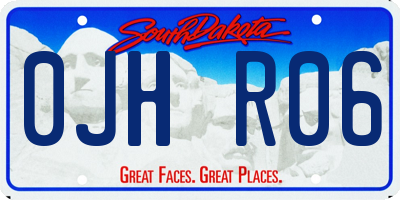 SD license plate 0JHR06