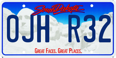 SD license plate 0JHR32