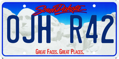 SD license plate 0JHR42