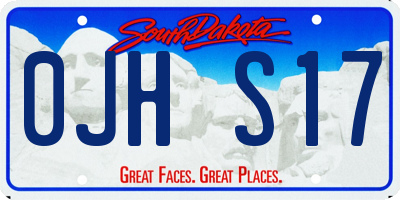 SD license plate 0JHS17