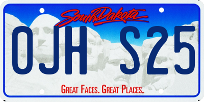SD license plate 0JHS25