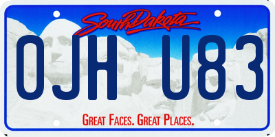 SD license plate 0JHU83