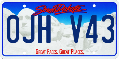 SD license plate 0JHV43