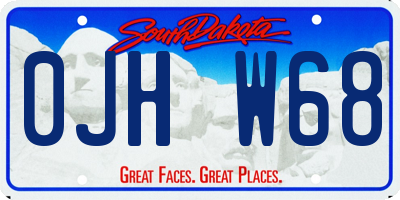 SD license plate 0JHW68
