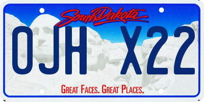 SD license plate 0JHX22