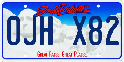 SD license plate 0JHX82