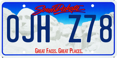 SD license plate 0JHZ78
