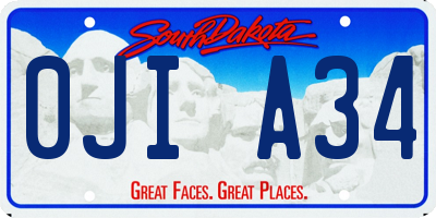 SD license plate 0JIA34