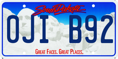 SD license plate 0JIB92