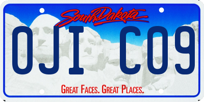 SD license plate 0JIC09