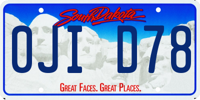 SD license plate 0JID78