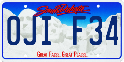 SD license plate 0JIF34