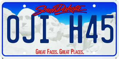 SD license plate 0JIH45