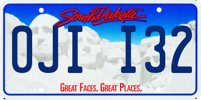 SD license plate 0JII32