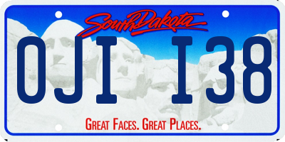 SD license plate 0JII38