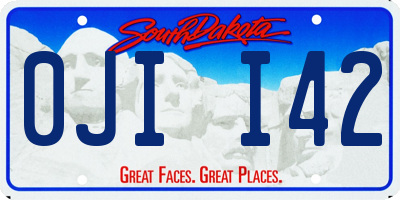 SD license plate 0JII42