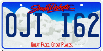 SD license plate 0JII62