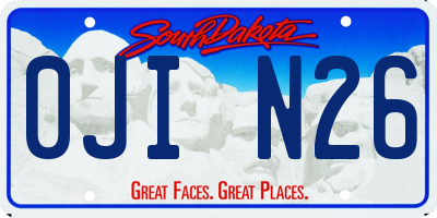 SD license plate 0JIN26