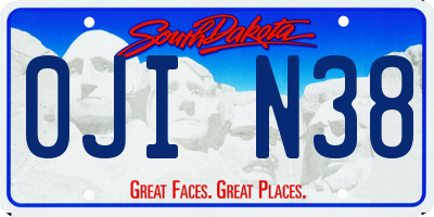 SD license plate 0JIN38