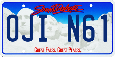 SD license plate 0JIN61