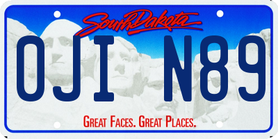 SD license plate 0JIN89