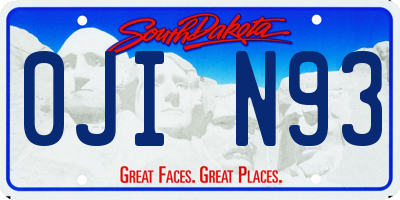 SD license plate 0JIN93