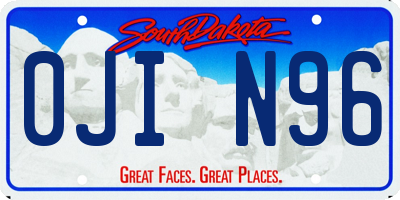 SD license plate 0JIN96