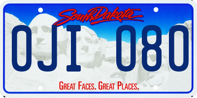 SD license plate 0JIO80