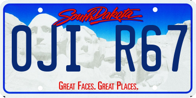 SD license plate 0JIR67
