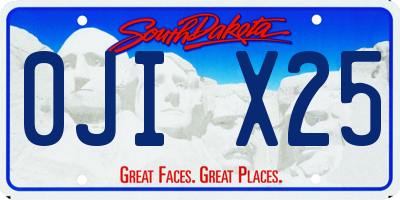 SD license plate 0JIX25