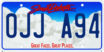 SD license plate 0JJA94