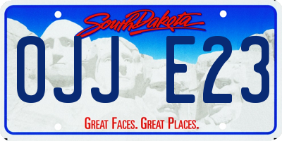 SD license plate 0JJE23