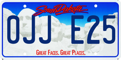 SD license plate 0JJE25