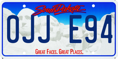 SD license plate 0JJE94