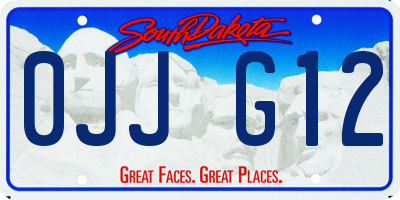 SD license plate 0JJG12