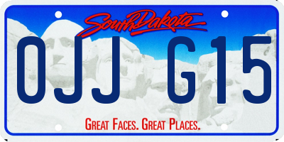 SD license plate 0JJG15