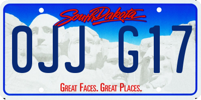 SD license plate 0JJG17