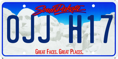 SD license plate 0JJH17