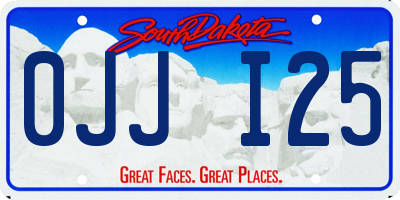SD license plate 0JJI25