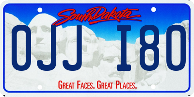 SD license plate 0JJI80