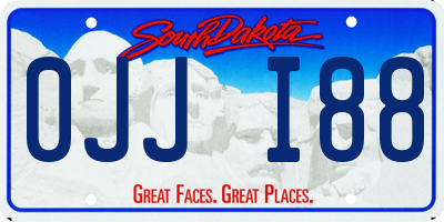 SD license plate 0JJI88