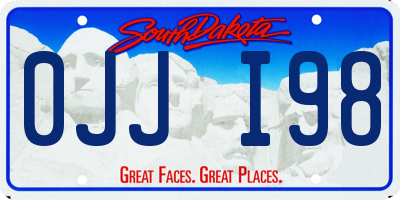 SD license plate 0JJI98