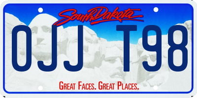 SD license plate 0JJT98