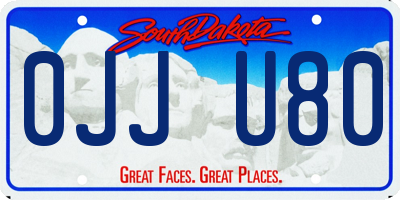 SD license plate 0JJU80