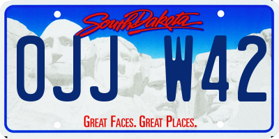 SD license plate 0JJW42