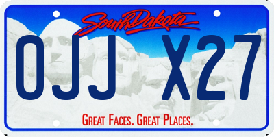 SD license plate 0JJX27
