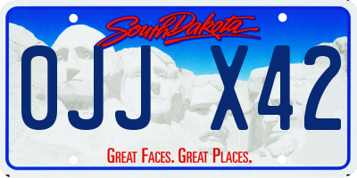 SD license plate 0JJX42